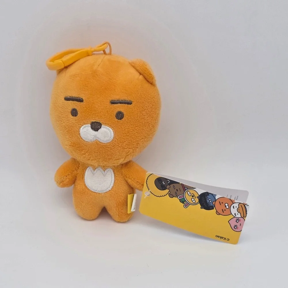 Kakao Friends Ryan Plush Keychain Doll Orange Small Bag Charm Korean Kawaii Lion